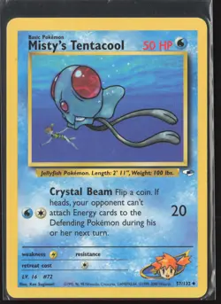 Misty's Tentacool (57) Uncommon Gym Heroes 057/132 HP Pokemon Card - Image 1