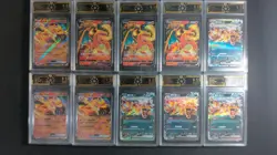 10x OCD 9.5 Charizard V/ex Chinese Pokemon RR Graded Cards Lot LN05 - Image 1