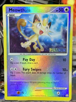 Pokemon TCG Legends Awakened Meowth Reverse Holo Stamped Platinum Card 106/146 - Image 1