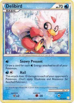 Pokemon HeartGold SoulSilver Card 39/123 Delibird - Image 1