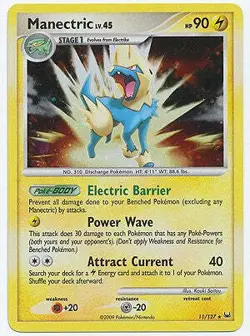 Pokemon Platinum Edition Holo Rare Card - Manectric 11/127 - Image 1