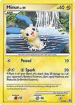 Pokemon Diamond and Pearl Majestic Dawn- Minun (Rare) Card 25/100 - Image 1