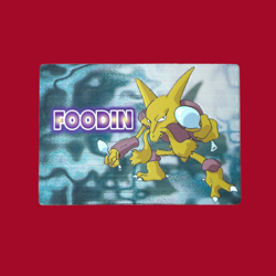 ALAKAZAM (FOODIN)--JAPANESE MEIJI EMBOSSED PROMO FOIL POKEMON CARD - Image 1