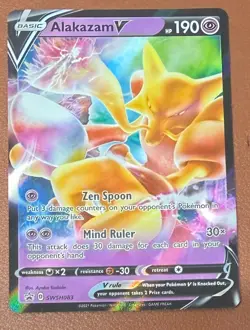 Pokemon Card Alakazam V SWSH083 Black Star Promo Half Art Holo Rare MINT - Image 1