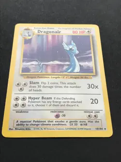 Dragonair 18/102 Base Set Rare - Vintage Pokemon Card WOTC 1999 - Played - Image 2