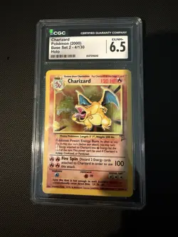 Pokemon TCG Charizard Base Set 2 4/130 Holo Rare CGC 6.5 Graded Card 2000 - Image 1