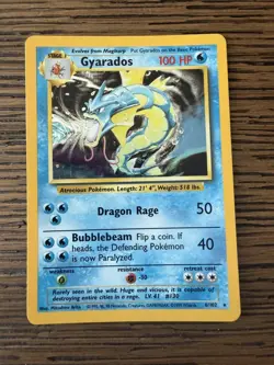 Pokemon TCG - Gyarados Base Set Holo Unlimited Rare 6/102 - Image 1
