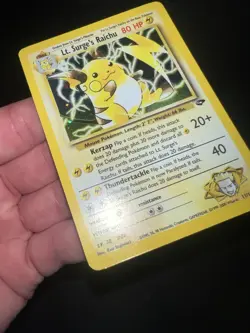 Lt. Surge's Raichu 11/132 Holo Rare - Gym Challenge Pokemon WOTC - Image 3