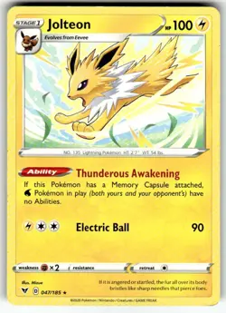 Pokemon TCG - Jolteon - 047/185 - Rare - Vivid Voltage - NM - Image 1