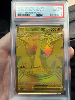 Pokemon Mega Charizard X Ex 130/094 Phantasmal Flames Mega Hyper Rare Holo PSA 8 - Image 1