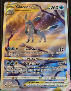 Pokemon Glaceon VSTAR Ultra Rare Full Art Holo Card GG40/GG70 Crown Zenith Vstar - Image 1