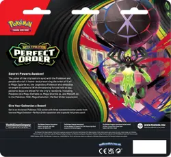 Pokemon TCG: Mega Evolution Perfect Order 3-Pack Triple Blister Chikorita Promo - Image 2