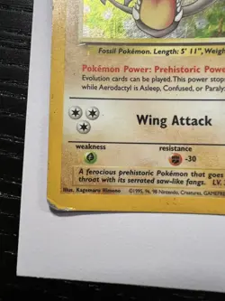 Aerodactyl 1/62 Fossil Holo Pokemon TCG MP - Image 5