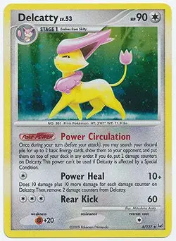 Pokemon Platinum Edition Holo Rare Card - Delcatty 4/127 - Image 1