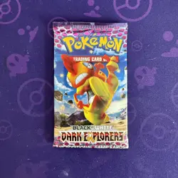 Pokemon Dark Explorers Booster Pack – Scrafty Art – Sealed 2012 B&W - Image 1