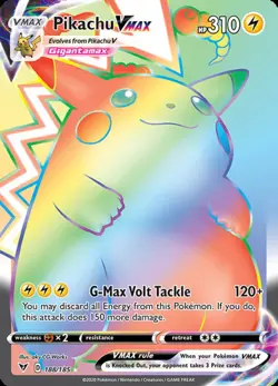 1x Pikachu VMAX - 188/185 - Secret Rare NM-Mint Pokemon SWSH04 - Vivid Voltage - Image 1