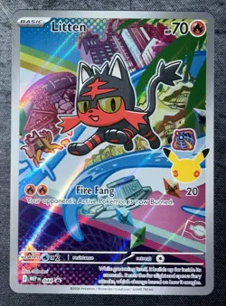 Pokemon Litten #44 Mega Evolution Promo NM HOLO First Partner - Image 1