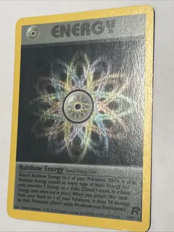 Rainbow Energy 17/82 LP/MP Team Rocket Holo (with SWIRL) WoTC Pokemon TCG - Image 4