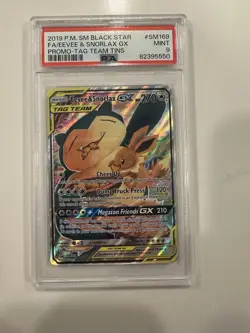 Snorlax And Eevee GX #SM169 PSA 9 MINT Black Star Promo Pokemon TCG Sun And Moon - Image 1