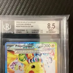 Pokemon TCG Pikachu EX 238/191 8.5 Special Illustration Rare Surging Sparks - Image 3