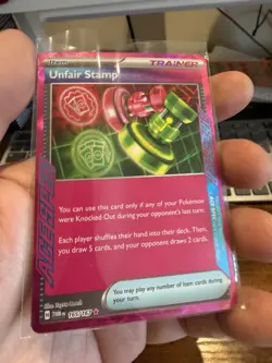 2024 Pokemon Trainer Unfair Stamp Holo 165/167 Red - Image 1