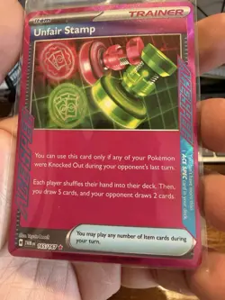 2024 Pokemon Trainer Unfair Stamp Holo 165/167 Red - Image 3
