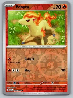 Ponyta 077/165 Common 151 Pokemon Reverse Holo Near Mint - Image 1