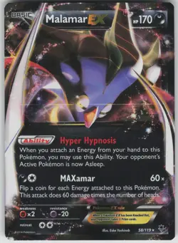 Pokemon TCG Malamar EX Ultra Rare XY - Phantom Forces 58/119 - Image 1