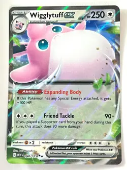 Wigglytuff ex 040/165 Double Rare Scarlet & Violet 151 Pokemon TCG Near Mint NM - Image 1