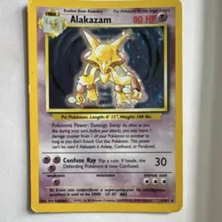 Pokemon Alakazam Base Set Holo Rare 1/102 80 HP English 1999 Ken Sugimori - Image 1