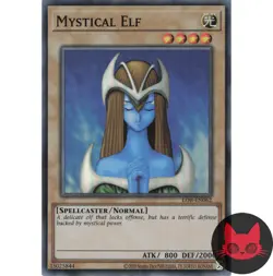 Yugioh Mystical Elf LOB-EN062 Reprint Super Rare NM - Image 1