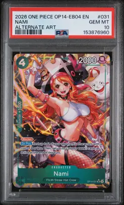 2026 One Piece Nami Alternate Art OP14-031 English PSA 10 Gem Mint - Image 1