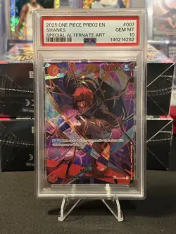 2025 One Piece PRB02 EN Shanks Special Alternate Art #007 PSA 10 GEM MINT - Image 1
