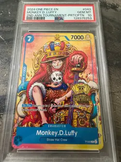 2024 ONE PIECE PROMOS #043 MONKEY D. LUFFY PSA 10 - Image 1