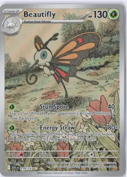 Pokemon Beautifly Full Art Rare Stage 2 219/217 130 HP Grass Astral Radiance - Image 1