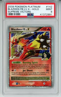 2009 POKEMON SUPREME VICTORS BLAZIKEN FB LV X #142 ULTRA PSA 9 MINT #41372991 - Image 1