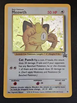 Pokemon TCG Meowth 10 Vintage Black Star Promo Mint Near Mint - Image 1