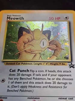 Pokemon TCG Meowth 10 Vintage Black Star Promo Mint Near Mint - Image 4
