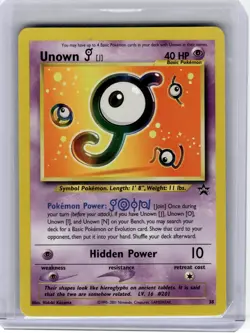 2001 Pokemon—Unown J #38 Wizards of the Coast—Black Star Promo Non-Holo [LP] - Image 1