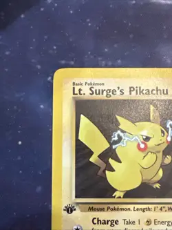 Lt. Surge's Pikachu 081/132 Gym Heroes Regular 1st Edition Vintage Pokemon CCG - Image 3
