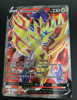 Zamazenta V 196/202 FULL ART ULTRA RARE Pokemon Sword & Shield Base Set NM 2020 - Image 1