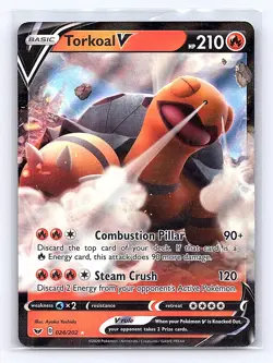 Pokemon Torkoal V 024/202 HP 210 Swsh01 Sword & Shield Holo 2022 LP - Image 3