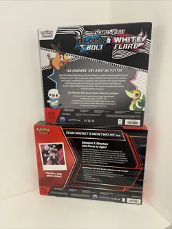 Pokemon Team Rocket's Mewtwo ex Box & BLACK BOLT WHITE FLARE POSTER BOX - Image 2