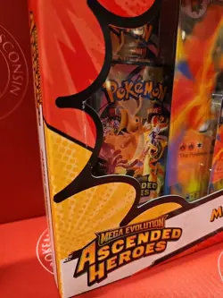 Pokemon Mega Evolution Ascended Heros Mega Emboar Ex Box Factory Sealed Creased - Image 2