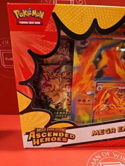 Pokemon Mega Evolution Ascended Heros Mega Emboar Ex Box Factory Sealed Creased - Image 4