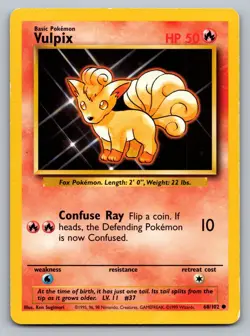 Pokemon TCG Base Set Vulpix 068/102 - Image 1