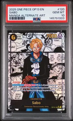Sabo OP13-120 PSA 10 English Manga Alternate Art Carrying On His Will One Piece - Image 1