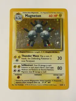 Pokemon TCG Magneton Base Set Holo Unlimited Rare Card 9/102 - Image 1