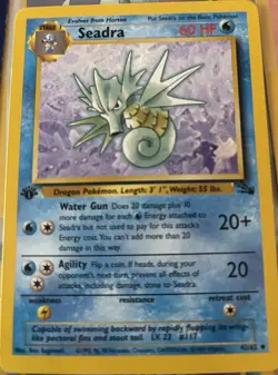 Pokemon Seadra 1st Edition Fossil 42/62 Uncommon 60 HP Regular English Card - Image 1