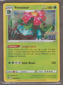 Venusaur 003/078 Pokemon GO Rare Holo Pokemon TCG Card - Image 1